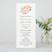 Peach Peony & Eukalyptus Weddingprogramme Programm (Stehend Vorderseite)