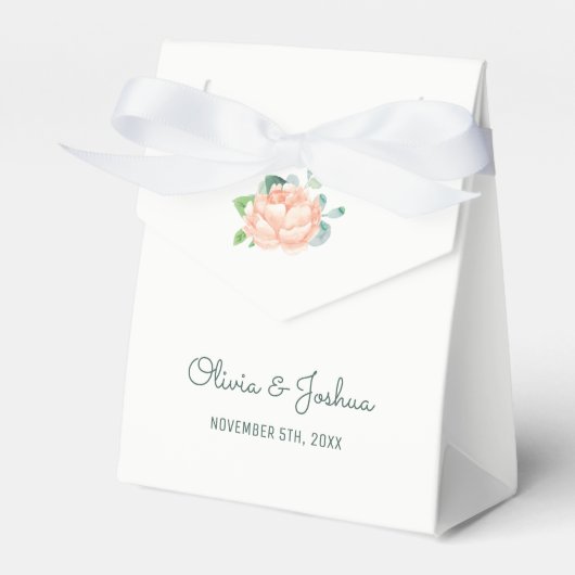 Peach Peony Gastgeschenk Hochzeit Boxes Geschenkschachtel (Vorderseite)