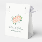 Peach Peony Gastgeschenk Hochzeit Boxes Geschenkschachtel (Rückseite)