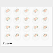 Peach Peony Gastgeschenk Hochzeit Stickers (Blatt)