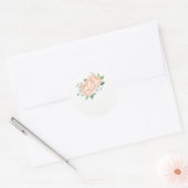 Peach Peony Gastgeschenk Hochzeit Stickers (Umschlag)