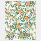 Peach Peony & Rose Floral Wedding Fleecedecke (Vorderseite)
