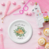 Peach Peony & Rose Floral Wedding Pappteller (Party)