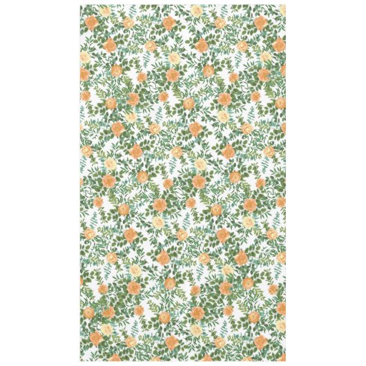 Peach Peony Rose Floral Wedding Tischdecke (Vorderseite)