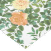 Peach Peony Rose Floral Wedding Tischdecke (Schrägansicht)