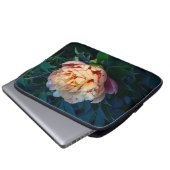 Peach Peony, Soft Pastell Blume Foto Laptopschutzhülle (Vorne Knopf)