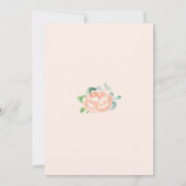 Peach Peony Watercolor Einladungen für Hochzeiten (Rückseite)