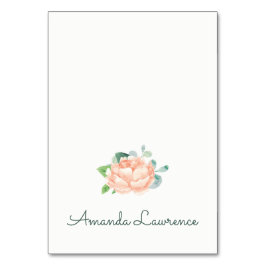 Peach Peony Watercolor Personalisierte Platzkarten Tischnummer
