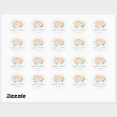 Peach Peony Watercolor Wedding Stickers (Blatt)