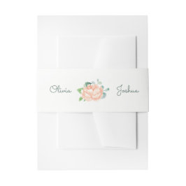 Peach Peony Wedding Einladung Bly Bands Einladungsbanderole