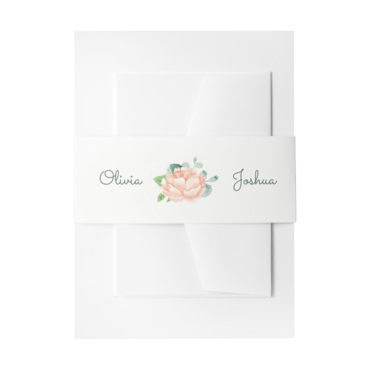 Peach Peony Wedding Einladung Bly Bands Einladungsbanderole (Vorderseite Beispiel)