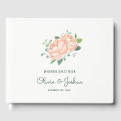 Peach Peony Wedding Gästebuch (Vorderseite)