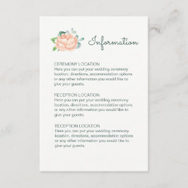 Peach Peony Wedding Information Cards Begleitkarte