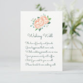 Peach Peony Wedishing Well Cards Begleitkarte (Stehend Vorderseite)