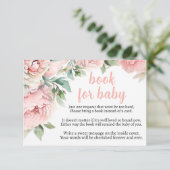 Peach peonys Mädchen Duschabtrennkarten RSVP Karte (Stehend Vorderseite)