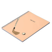 Peach Personalisiert Modern Vintag Golf Notizblock (Linke Seite)