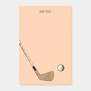 Peach Personalisiert Modern Vintag Golf Post-it Klebezettel