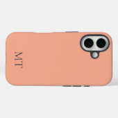 Peach Personalized Initial Monogram  Case-Mate iPhone Hülle (Rückseite (Horizontal))
