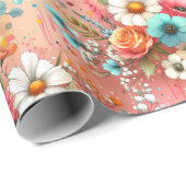 Peach Petal Bloom Geschenkpapier (Rolleneckpunkt)