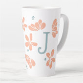 Peach Petal Floral Erste Tasse (Rechte Ecke)