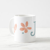 Peach Petal Floral Erste Tasse (Vorderseite Links)