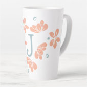 Peach Petal Floral Erste Tasse (Rechte Ecke)