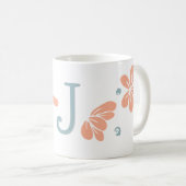 Peach Petal Floral Erste Tasse (VorderseiteRechts)