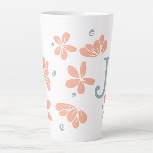 Peach Petal Floral Erste Tasse (Vorderseite)