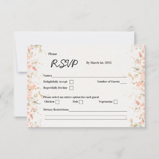 Peach Petal RSVP Card (Vorderseite)