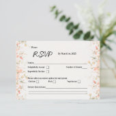 Peach Petal RSVP Card Karte (Stehend Vorderseite)