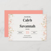 Peach Petal Speichern der Datumskarten Save The Date (Vorne/Hinten)