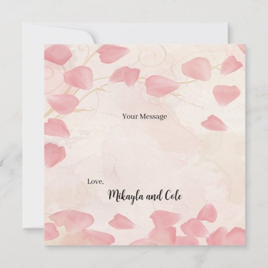 Peach Petals and creme Dankeschön Karten (Rückseite)