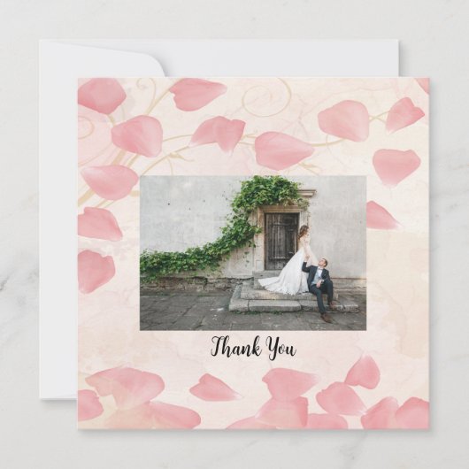 Peach Petals and creme Dankeschön Karten (Vorderseite)
