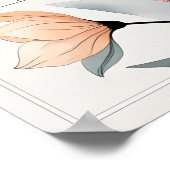 Peach Petals & Lines Wall art Poster (Ecke)