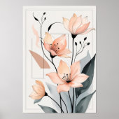 Peach Petals & Lines Wall art Poster (Vorne)