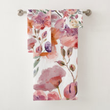 Peach Petals Watercolor Flowers Botanical Blooms