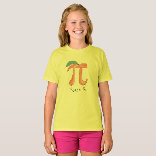 Peach Pi Niedlich Mathe Pi Day Kindermädchen T - S T-Shirt (Vorne ganz)
