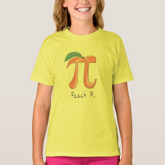 Peach Pi Niedlich Mathe Pi Day Kindermädchen T - S T-Shirt (Vorderseite)