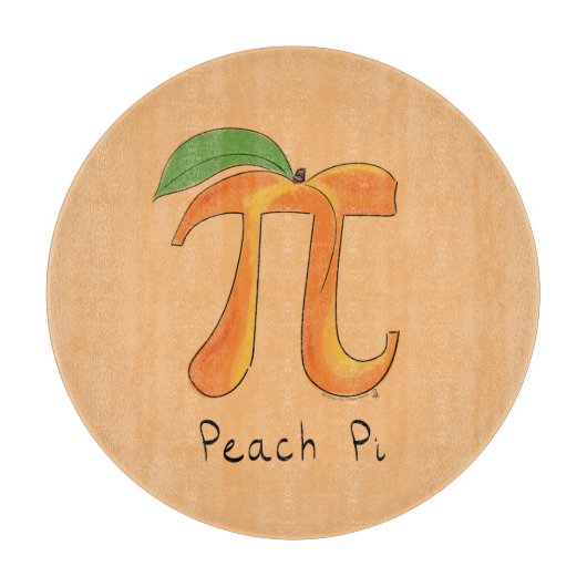 Peach Pi Niedlich Mathe Pi Day Pie Cutting Board Schneidebrett (Vorderseite)