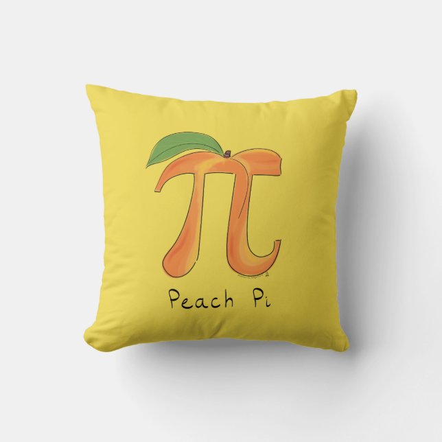 Peach Pi Niedlich Mathe Pi Day Pillow Kissen (Vorderseite)