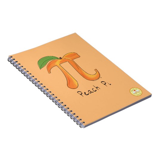 Peach Pi Niedlich Mathematik Pi Day Notebook Notizblock (Rechte Seite)