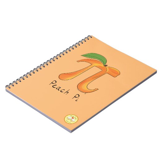 Peach Pi Niedlich Mathematik Pi Day Notebook Notizblock (Linke Seite)
