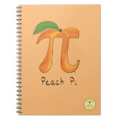Peach Pi Niedlich Mathematik Pi Day Notebook Notizblock (Vorderseite)