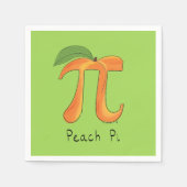 Peach Pi Niedlich Mathematik Pi Day Party Napkins Serviette (Vorderseite)