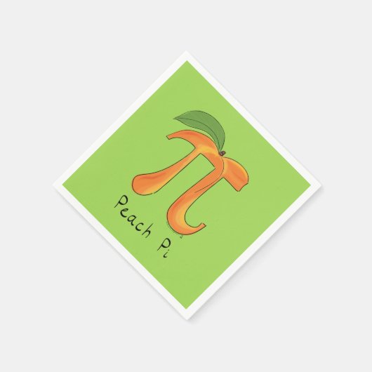 Peach Pi Niedlich Mathematik Pi Day Party Napkins Serviette (Ecke)