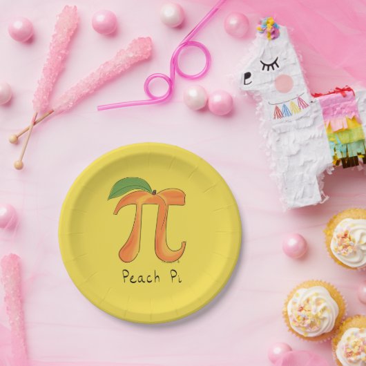 Peach Pi Niedlich Mathematik Pi Day Party Paper Te Pappteller (Party)