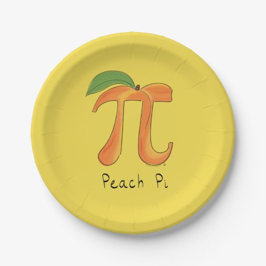 Peach Pi Niedlich Mathematik Pi Day Party Paper Te Pappteller (Vorderseite)