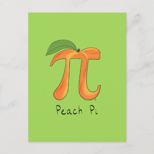 Peach Pi Niedlich Mathematik Pi Tag Postkarte (Vorderseite)