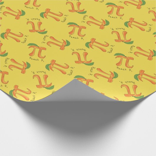 Peach Pi Symbol Math Lehrer Geschenkpapier (Ecke)