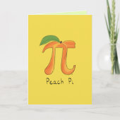 Peach Pi Symbol Math Lehrer Karte (Vorderseite)